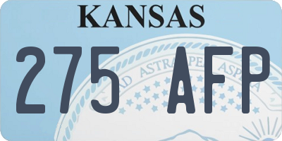 KS license plate 275AFP