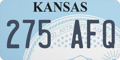 KS license plate 275AFQ