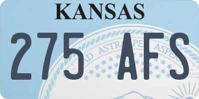 KS license plate 275AFS