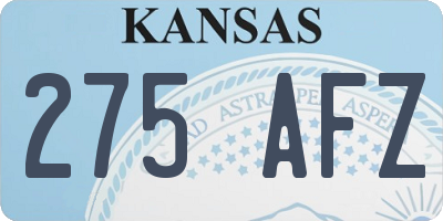 KS license plate 275AFZ