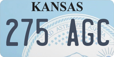 KS license plate 275AGC