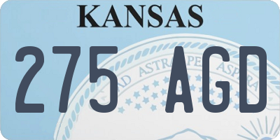 KS license plate 275AGD