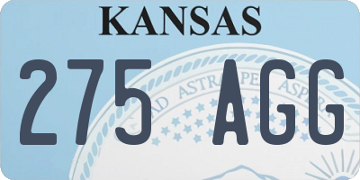 KS license plate 275AGG