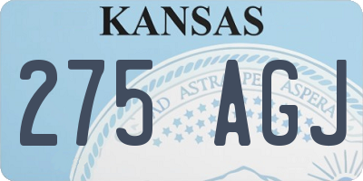 KS license plate 275AGJ