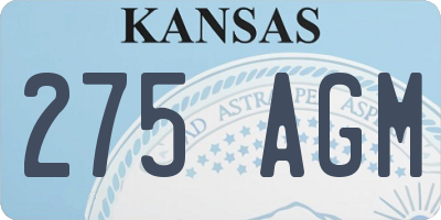 KS license plate 275AGM