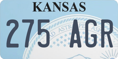 KS license plate 275AGR