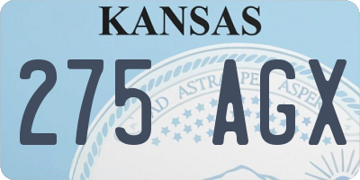 KS license plate 275AGX