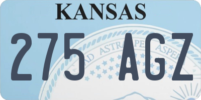 KS license plate 275AGZ