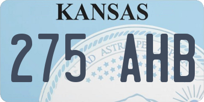 KS license plate 275AHB