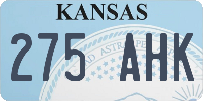 KS license plate 275AHK