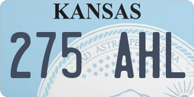 KS license plate 275AHL