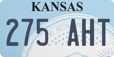 KS license plate 275AHT