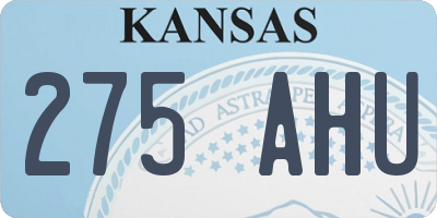 KS license plate 275AHU