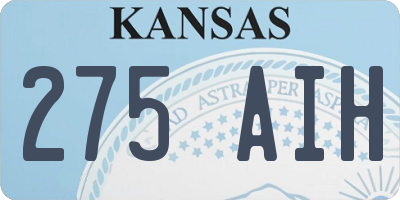 KS license plate 275AIH