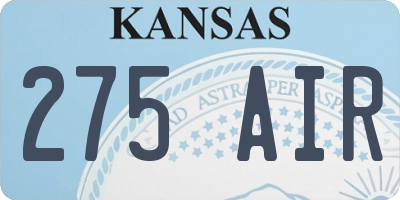 KS license plate 275AIR