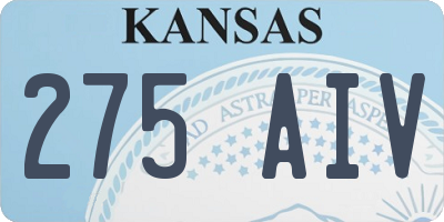 KS license plate 275AIV