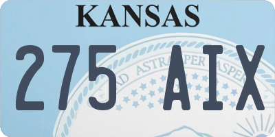 KS license plate 275AIX