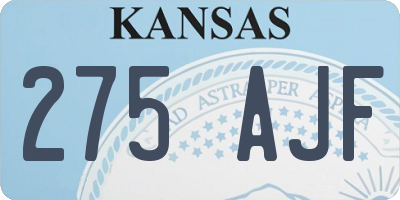 KS license plate 275AJF