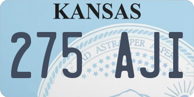 KS license plate 275AJI