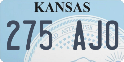 KS license plate 275AJO