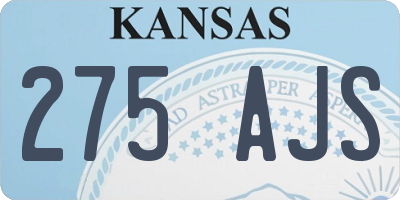 KS license plate 275AJS