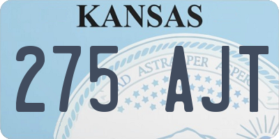 KS license plate 275AJT