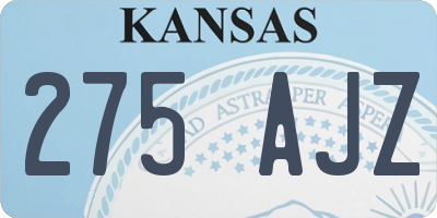KS license plate 275AJZ
