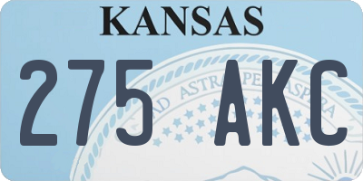 KS license plate 275AKC