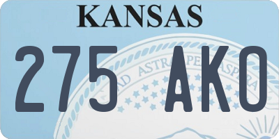 KS license plate 275AKO