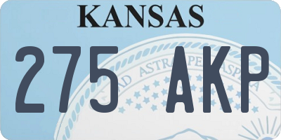 KS license plate 275AKP