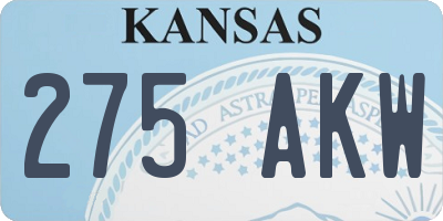 KS license plate 275AKW