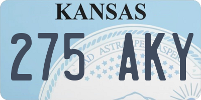 KS license plate 275AKY