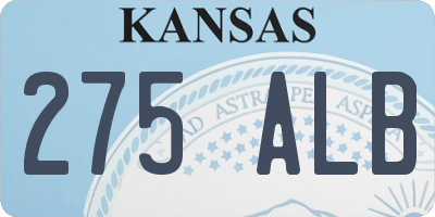 KS license plate 275ALB