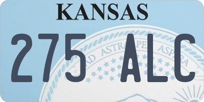 KS license plate 275ALC