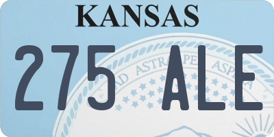 KS license plate 275ALE