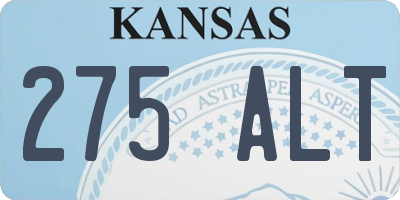 KS license plate 275ALT