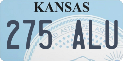 KS license plate 275ALU