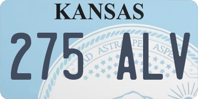 KS license plate 275ALV