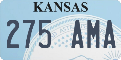 KS license plate 275AMA