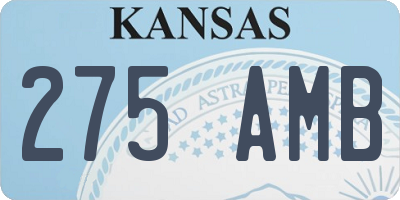 KS license plate 275AMB