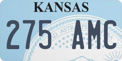 KS license plate 275AMC
