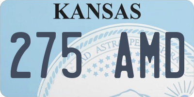 KS license plate 275AMD