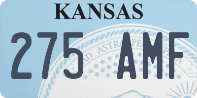 KS license plate 275AMF