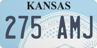 KS license plate 275AMJ