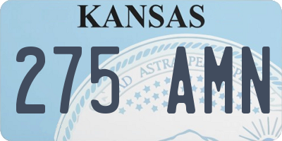 KS license plate 275AMN