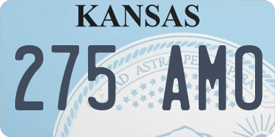 KS license plate 275AMO