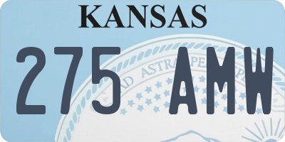 KS license plate 275AMW