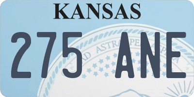 KS license plate 275ANE