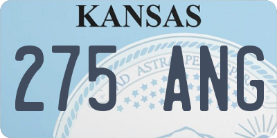 KS license plate 275ANG