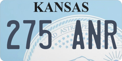 KS license plate 275ANR